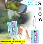 GTOTd Retro Tape Cassette Refreshing Ice Car Air Freshener Card（8Pack）80s Party Decorations Christmas Ornament Accessories Gifts Merch Pendant Room for Hanging Rearview Car Interior Household