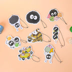 Pounchi Soot Sprite Car Air Freshener Cards (8 Pack Refreshing Ice Scent) Cute Anime Accessories for Car Interior Hanging Gift Rearview Pendant Supplies