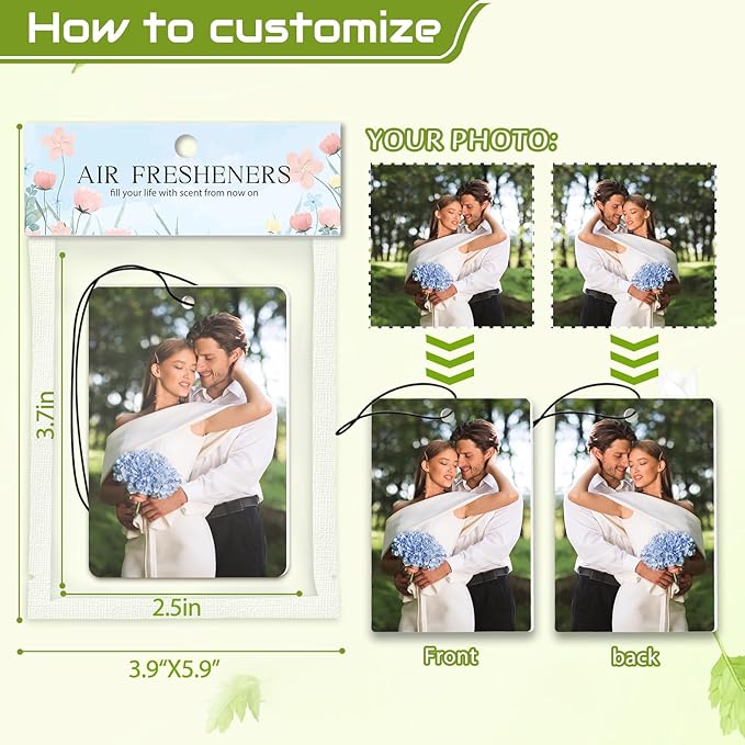 Custom Air Fresheners with Picture, Personalized Air Freshener for Cars, Customized Photo Gift with Scents for Family and Lovers
