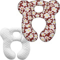 Baby Travel Pillow, Upgrade U-Shape Infant Pillow for Car Seat Pushchair and Stroller, Soft Comfortable Sleep Cushion for Kids Newborn and Toddler -Flower Red
