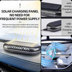Solar-Powered Car Air Purifier with USB Charging & Ozone Odor Elimination - Portable HEPA Filter-Free Ionizer for Pet Odors, VOCs - Compact, Silent, Best for Car Use (8820 carbon fiber)