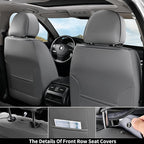 Coverado Car Seat Covers Full Set, Seat Covers for Cars,Gray Car Seat Cover, Waterproof Car Seat Protector, 5 Pieces Nappa Car Seat Cushion, Car Seat Covers Front Seats and Back Fit for Most Cars