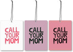 Mancheng-zi Funny Call Your Mom College Dorm Air Freshener 3Pcs, Back to School College Girls Gifts Air Freshener Hanging for Dorm Cars Closet Drawer or Books, Funny Pink Dorm Decor
