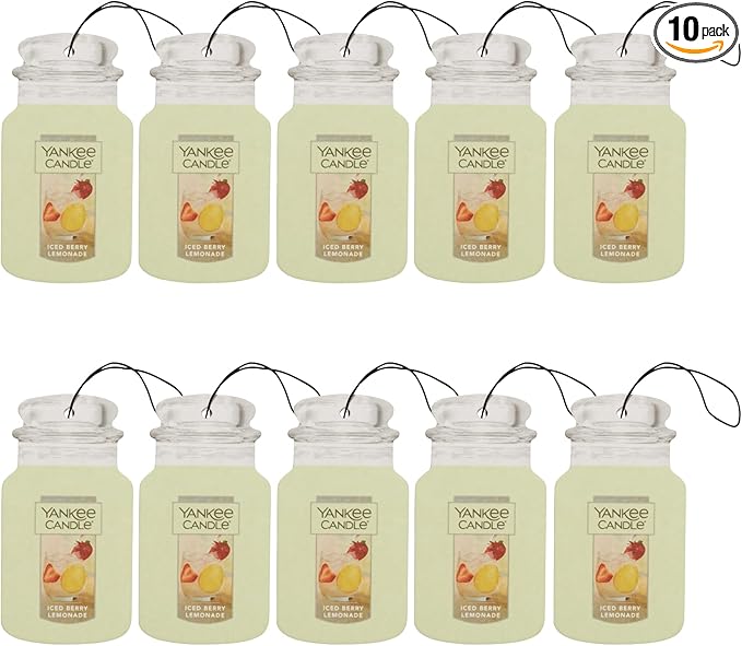 Yankee Candle Paper Car Jar, Iced Berry Lemonade, 1 CT (Pack of 10)