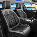 Car Seat Covers Fit for Mazda 3 2007-2026, Premium Leather, Full Coverage Leather Waterproof Breathable Seat Covers, Automotive Seat Protectors, Airbag Compatible(2 Front Seats, Black Gray)