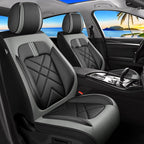 CX-70 Car Seat Covers Fit for Mazda CX-70 2025-2026, Full Coverage Premium Leather Waterproof Breathable Seat Covers, Automotive Seat Protectors, Airbag Compatible(Full Set Seats, Black Gray)