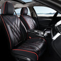 Coverado Car Seat Covers, Front Covers for Cars, Car Seat Cover Front Seats, Automotive Seat Cover, Waterproof, Leather Car Seat Cushion, Universal Interior Seat Protectors for Most Cars Black-Redline