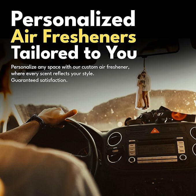 Custom Air Fresheners with Picture, Personalized Air Freshener for Car, Custom Car Freshener, Dangle It Air Freshener for Car, Air Freshener Custom with Picture (Square)