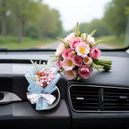 Fresh Flowers Mini Dried Flowers Bouquet for Car Air Vent Clips, Car Air Outlet Perfume Decoration, Air Fresheners Interior Accessories,Automotive Air Fresheners (Blue, Random fragrance)