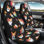 Cute Corgi Dog Paw Print Universal Car Seat Covers for Women Auto Interior Seats Cushion Protector Accessories Decoration