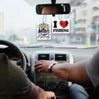 5pcs Gone Fishing Car Air Freshener Funny Car Accessories Automotive Interior Hanging Scents Mirror Decor for Men Teen Boys Fishermen Gifts