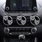 6 Pcs Heart Air Vent Clips, Cow Print Heart Car Air Fresheners Vent Clips Long Lasting Car Diffuser Vent Clip Cars Interior Decor Charm Car Decoration Cute Accessories for Women Girls
