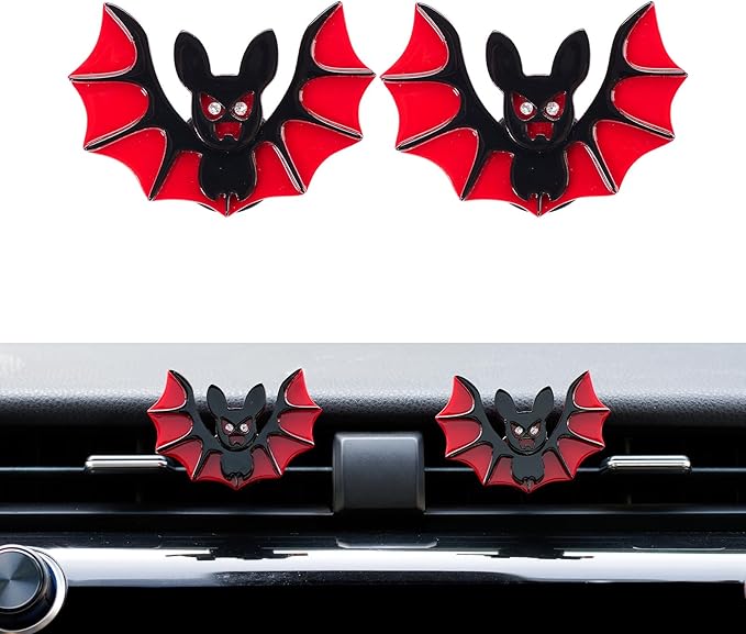 Cute Bat Air Freshener Vent Clip, 2PCS Car Vent Clips Decor, Air Diffuser Clips, Bat Car Interior Decor Accessories For Gifts