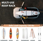 THURSO SURF Universal Soft Roof Rack for Kayak, SUP, Snowboard, Ski – Padded Car Rack System for Paddle Board & Outdoor Gear – Fits Most Vehicles – with Tie-Down Straps & Storage Bag