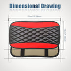 Car Center Console Cover, Universal Leather Waterproof Armrest Seat Box Cover Protector, Comfortable Car Decor Accessories Fit for Most Cars, Vehicles, SUVs-Red