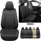 Car Seat Covers Front Pair,Universal Fit for Most Cars,SUV,Sedans and Pick-up Trucks,Automotive Faux Leather Vehicle Cushion Covers(Front Pair,Black)