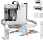 Portable Upholstery and Carpet Cleaner Machine, 15Kpa Spot Cleaner Deep Cleans Pet Stains, Couch Cleaner with 3 Tools and Self-Cleaning System for Area Rugs, Furniture, Stair, Car, Red