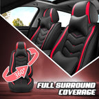 Car Seat Covers for Lexus ES 350 2007-2026, Premium Nappa Leather Car Seat Cover, Stylish Sport Seat Covers， Automobile Seat Cover Sets.(Luxury 5 Seats/Black Red)