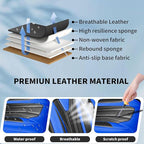 Fit Frontier Car Seat Covers Premium Leather for Nissan Frontier 2009-2025 2026. Waterproof， Breathable, Scratch-Resistant & All-Weather Seat Cushion Protector（Front Seat,Blue&Black