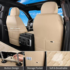 Huidasource Tacoma Front & Rear Full Set Seat Covers Fit for Toyota Tacoma 2016-2023 Double & Crew Cab SR SR5 Limited TRD Sport/Pro/Off Road, Automotive Car Seat Cushion Cover (Full Set/Beige)