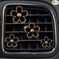 Daisy Air Vent Clips, 4 Pcs Cute Flower Car Air Conditioning Outlet Clip Car Air Freshener Clip Charm Car Inter Decor Accessories for Women (Black)