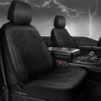 CAR PASS Waterproof Car seat covers Front Seats covers Neoprene Wetsuit, All-Weather Non-Slip Durable, Universal Fit for SUV Sedans Trucks Vans Automotive, Armrest Airbag Compatible, 3D Emboss 2 Black