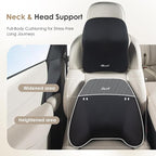 FLORICH Car Neck Pillow and Lumbar Support, Lumbar Support and Headrest Pillow for Car Seat Driver, Memory Foam Back Neck Support Pillow and Car Seat Back Support for Car Office Chair - Black