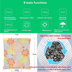 15Pack Natural Activated Bamboo Charcoal Home or Car Odor Absorber Air Purifying Bag; Car Air Freshener; Deodorizer and Moisture Eliminator; 20g/Pack Odor Eliminator for Home,Cars,Closet,Shoes,Pets
