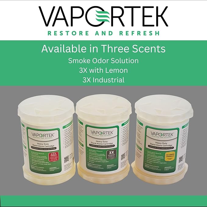 Vaportek Heavy Duty Odor Neutralizer Stand Alone Cartridge, HDSA 2.0, Odor Removal for Home, Office, Basements, Garages, and More, 3X Plus Lemon Fragrance (Lemon)