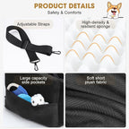 JOEJOY Dog Car Seats for Small Medium Dogs Under 35lbs, Dog Booster Seat with Detachable Washable Cover and Cushion, Memory Foam Pet Car Seat with Safety Belt and Storage Pockets (Black)