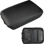 INTGET Center Console Cover for 2026 Jeep Grand Cherokee 2022 2023 2024 2025/Grand Cherokee L Accessories 2021-2026 Car Armrest Arm Rest Box Dog Seat Cover Console Lid Protector(Carbon Fiber Texture)