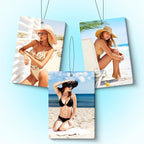 Custom Air Freshener with Picture, Personalized Car Air Freshener, Customized Double Sided Photo Air Fresheners, for Car, Wardrobe, Bathroom, Christmas Hanging Ornaments (Rectangle)
