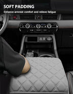Center Console Cover for Honda Passport 2024-2026, Pilot 2023-2025, Ridgeline 2024 2025, Auto Armrest Lid Cushion Console Protector with Storage Pocket, Vinyl Leather, Gray