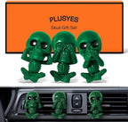 Skull Car Air Freshener Vent Clips, Goth Decor Interior, Gothic Halloween Cool Decoration Horror Skeleton Dashboard Accessories Spooky, Cute Funny Gifts for Men Women