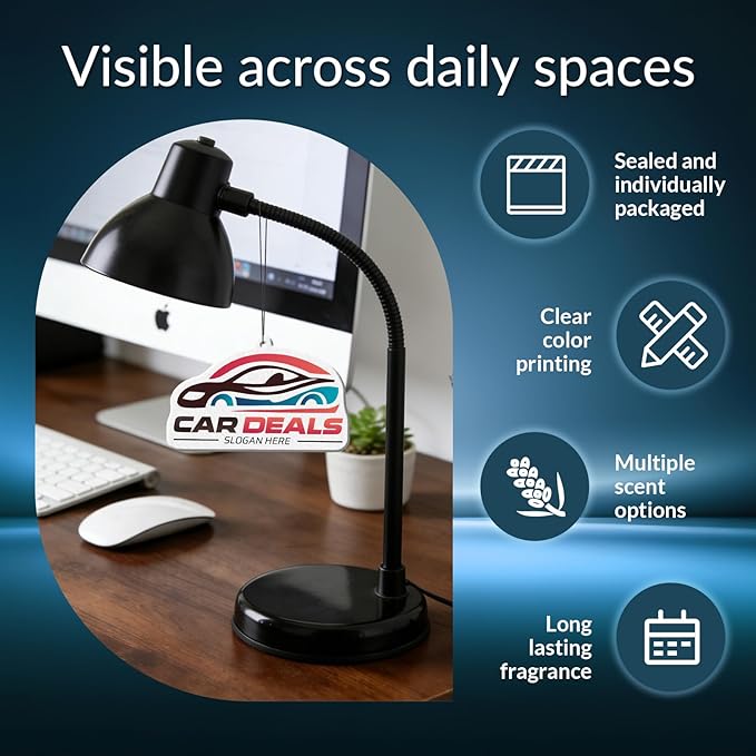 10-1000 Pcs Custom Air Fresheners with Picture - Personalized Photo/Logo/QR Code/Text, Bulk Promotional Car Gifts for Business Branding Events (A1-Logo)