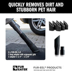 Pet Hair Removal Vacuum Attachment V1.0 for Car Detailing with 6 Replaceable Rubber Brush Heads, No Clog Airflow, Fits 1 1/4 and 1 3/8 in Hoses, 32mm 35mm