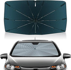 Autorder Windshield Sun Shade Umbrella for 2015-2020 Honda Fit Accessories,Upgraded Ice Crystal Material,Easy Setup Umbrella Sunshade for Car Windshield,100% Sun Blocking