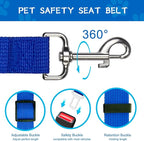 2 PCS Dog Seat Belt for Car Frskcssd Adjustable Dog Car Harness Heavy Duty Nylon Dogs Safety Seat Belt (Black+Blue)