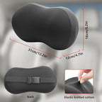 Car Neck Pillow, Memory Foam Car Neck Support with Adjustable Strap, Comfortable Ergonomic Design, Universal Fit Head Rest Travel Pillow Car Headrest for Driving (Black)
