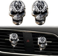 2 Pcs Cute Skull Vent Clips, Skull Head Car Air Fresheners, Car Interior Decor