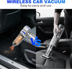 Handheld Car Vacuum Cordless, 22000PA Strong Suction Mini Vacuum Cleaner with Brushless Motor, 4-in-1 Portable Vacuum for Car Detailing, Home, Office & Travel, Silver Blue