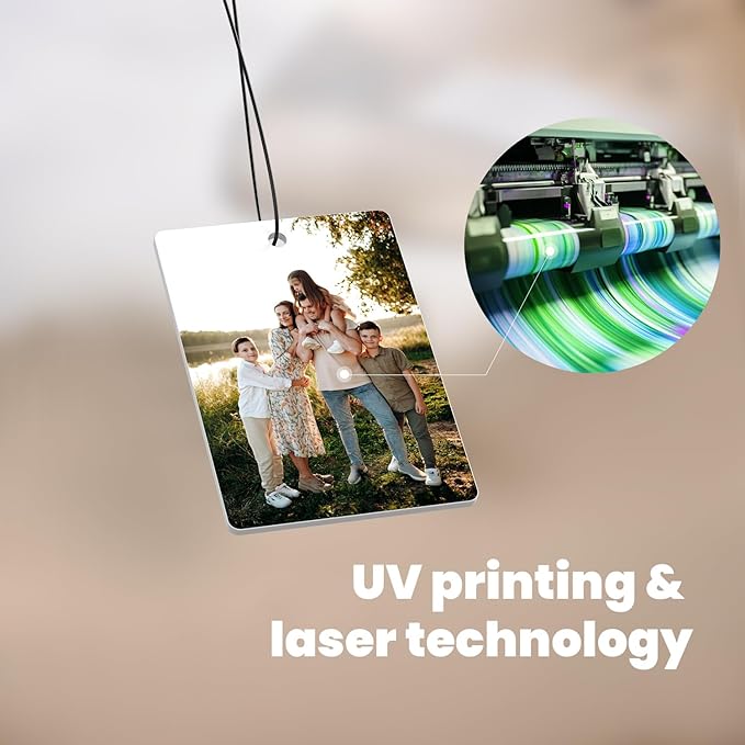 Custom Air Fresheners with Pictures - Personalized Double Sided Photo Text Air Fresheners for Car Wardrobe Bathroom Decor Hangings