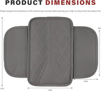 Car Center Console Cover, Leather Auto Armrest Cushion Pad with Two Storage Pockets, Waterproof Arm Rest Box Mat Protective Cover for Sedan SUV Truck, Car Accessories (Gray)