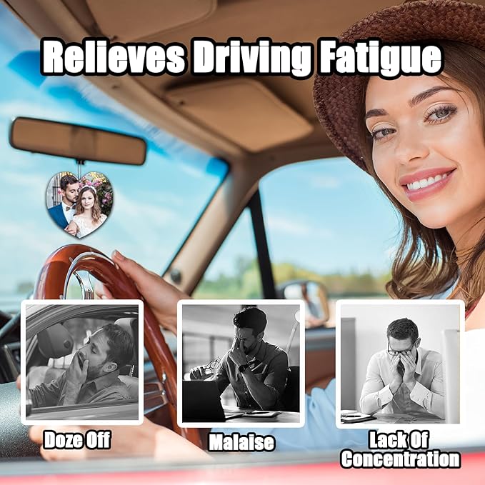 Custom Air Freshener with Picture for Car, Personalized Double Sided Photo Air Freshener, Personalized Car Scents Air Freshener, Car hanging Ornament Father's Day Hanging Ornaments (5Pcs-Rectangle)