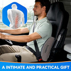Lumbar Support Pillow for Office Chair, Gaming Chair, or Car, Memory Foam Cushion with Breathable Ventilated Mesh and Adjustable Straps for Long Lasting Back Support Ergonomic Suitable Gift
