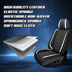 Car Seat Covers for Honda Accord 2000-2026, Premium Nappa Leather Car Seat Cover, Stylish Sport Seat Covers， Automobile Seat Cover Sets.(Luxury 2 Seats/Black White)