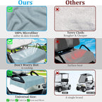 Golf Cart Seat Covers, Breathable Golf Cart Seat Towel Blanket, Keeps Seats Dry & Comfortable in All Weather, Universal 51"x30" for EZGO, Yamaha, Club Car and More 2/4-seats Cart, Light Gray