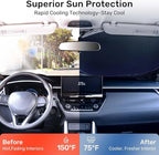 2025 Upgraded Zanch Car Front Windshield Sun Shade - Ultimate Uv Protection & Heat Reductionlinnovative No-Light Leakage TechnologylFoldable DesignPerfect Fit for Sedan, Small(59" x 29")