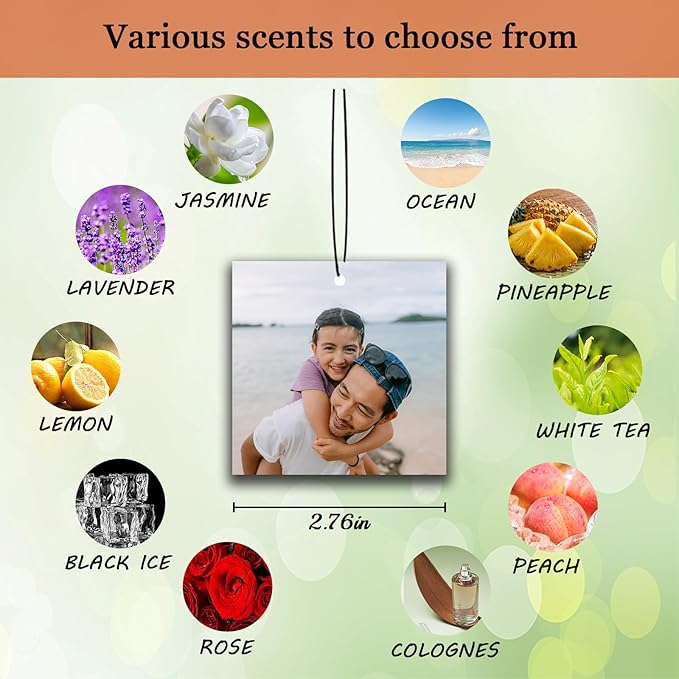 10-1000Pcs Custom Air Fresheners with Picture, Personalized Double Sided Photo/Text/Logo Air Freshener, Customized Gifts for Branding Business Events Promotions