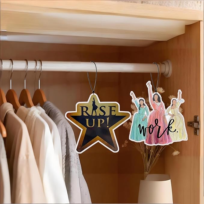 Historical Musical Hamilton Merch Car Air Freshener Pads 6 PCS,Cute Car Accessories Mirror Decor Gifts for Musical Fans,Multi-Scent Air Freshener Pads for Car,Closet,Bathroom,Bedroom & Office